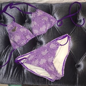 Purple and white bikini